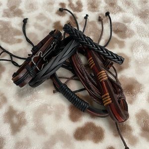 New Six Leather Bracelets Unisex